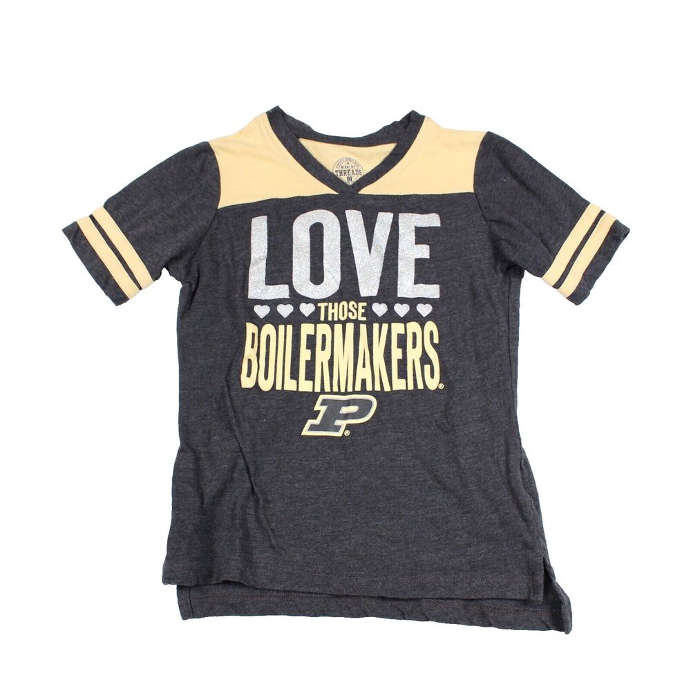 Purdue Love Those‎ Boilermakers Girls Size M V-Neck T-Shirt Youth Medium 7/8
